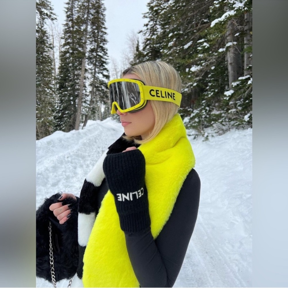 NWOT CELINE Ski Goggles Yellow and Black New Without Tags